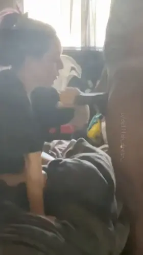 Blowjob Couple Drooling Interracial Mirror Oral Purple Bitch Real Couple Sloppy Porn GIF by candycornhorn