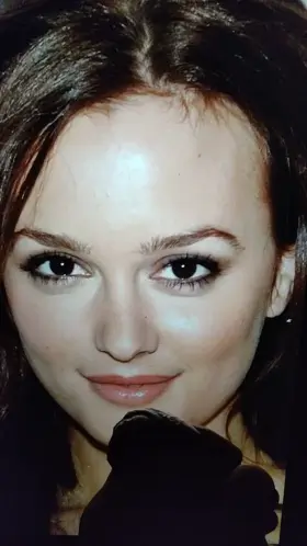 Showered hot cum on Leighton Meester's Face
