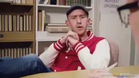 Bully`s GF Gives Nerd A Sneaky Blowjob Under The Table