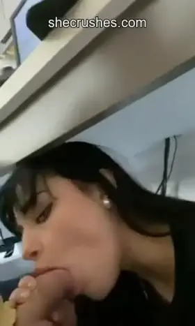 Under the table blowjob