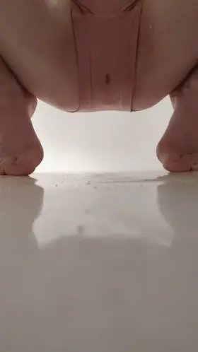 Slurp it off the floor and suck the piss out of my panties