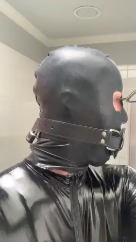 Locked in my ring gag/cock gag combo, and locked in my heels 😍 Kik: sissytorijade