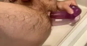 Having a little fun with my purple dildo