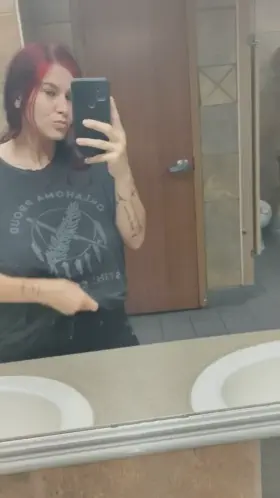 In the public restroom at a resturaunt