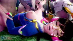 Mercy and Dva Threesome (texelnaut , volkor sound up)[overwatch]