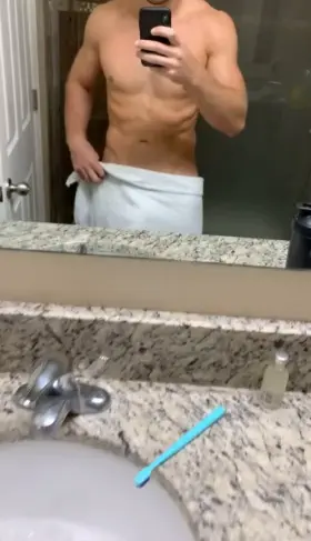 Oops towel almost fell off