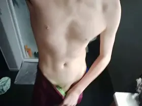 18 Year old getting ready for a quick shower