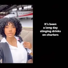 Flight attendant with big tits & perfect ass