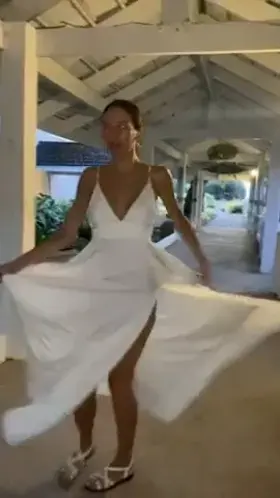 walking after restaurant without panties))