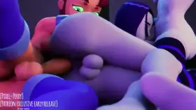 Starfire x Raven x Jinx by PixelatedPerry