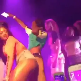 Meg throwing it back on a fan