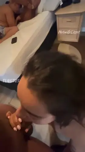 Sucking on this massive black cock while my husband ate up some pussy