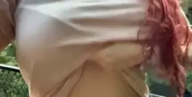 Bouncing my huge tits at the falls [OC]