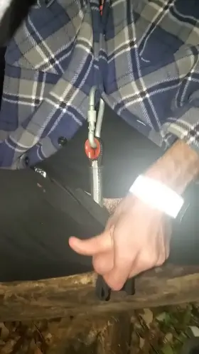 in a park, tied and wet... almost got caught [m]