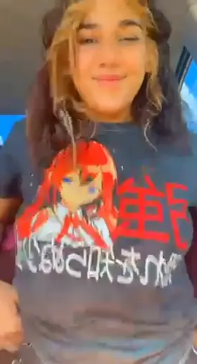 My boobs bouncing in the car!