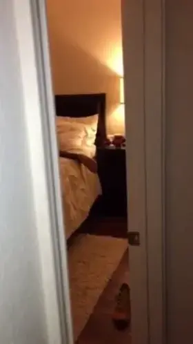 She told him to wait outside until she needed him to clean her up