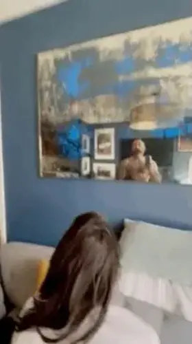 Watching him in the mirror gets me soo excited