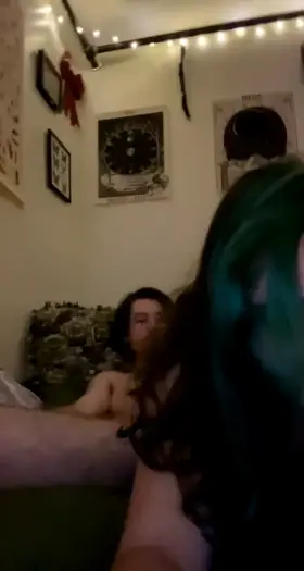 Doing her best to swallow every inch