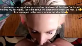 Your mother went to confront your bully and hasn't returned since! You now get daily videos of her being used as a cum depository