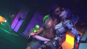 widow sombra and tracer futa (Rentegra)[ Overwatch ]