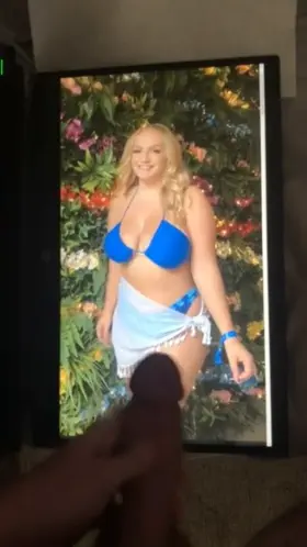 Busty Blonde in Blue Bikini gets Blasted by Baby Batter