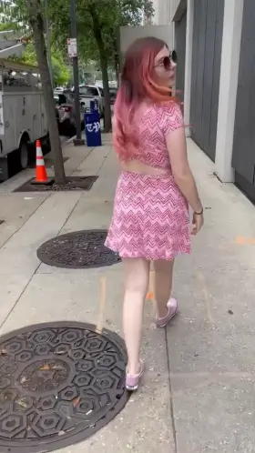 Wearing a short dress in public can be so much fun
