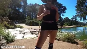 One boob flash with some upskirt fun!