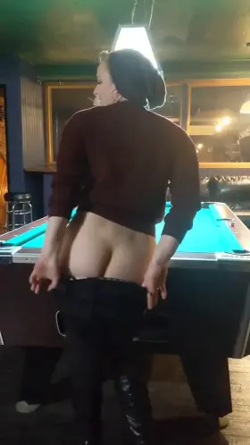 Minutes before I got [f]ucked on this very public pool table