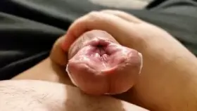 Video of glans taped back and pushing cum out. I hope someone likes.