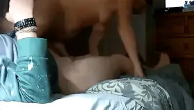 Getting ready to fuck his cock.