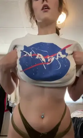 Seems like every chick with perfect boobs has a NASA shirt [Drop]