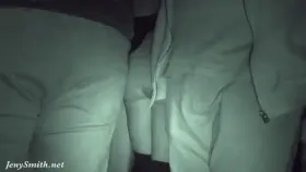 Woman Takes Advantage of the Darkness to Show Her Pussy in Public and Gets Caught