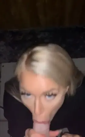 Gorgeous British blonde sucks dick in alley