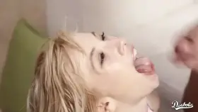 Cute Blonde Kenzie Reeves Swallowing Cum
