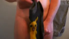 Had a request to piss and cum in a Pikachu sock