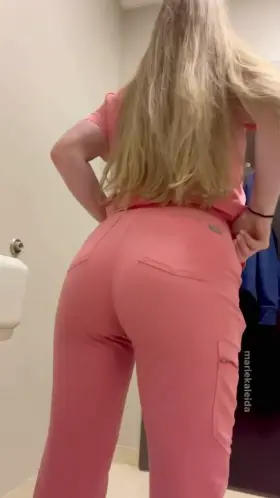 Not the biggest booty, but I think it looks cute in my scrubs… and out of them 😉