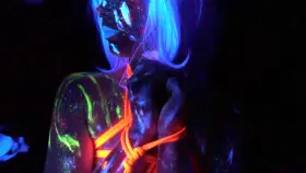 We had some fun with blacklights, paint and glow rope 💙