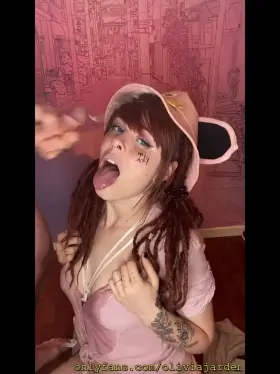 Cum on Olivia's strawberry bangs