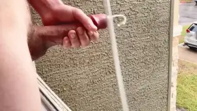 Pleasuring myself in the upstairs window (cumshots the neighbors got to watch)