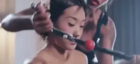 Asian girl getting gagged