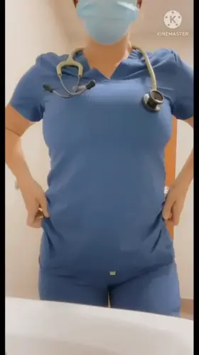These scrubs are so tight around my tits. Had to give them a break [video]- CookieDoeMILFshake