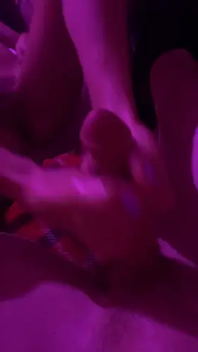 Enjoy my beautiful slender feet (and periwinkle toes 😈) stroking his massive cock, wish this were you? 🖤😘🖤 [f25]