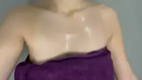 just bouncing my teen boobs out of my towel for you... 😏