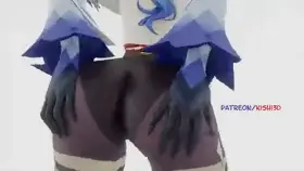 Ganyu playing with her delicious ass cheeks (Kishi) (Genshin Impact)