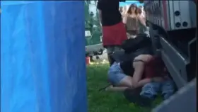 This couple can't stand it and is caught having sex at a concert!