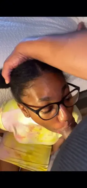 Leg up, Hand on head , Cock in mouth