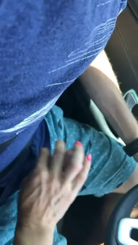 She knows how to please daddy while on the road.