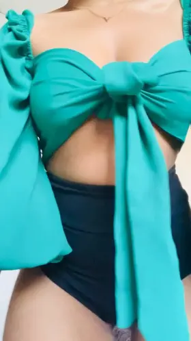 Bra less girl with a camel toe