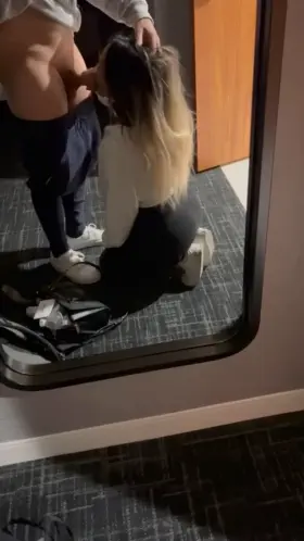 Being a good girl and getting on my knees