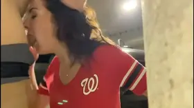 Nationals fans can't contain themselves in parking garage